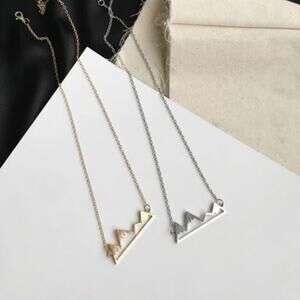 Silver Boho Mountain Peak Necklace
